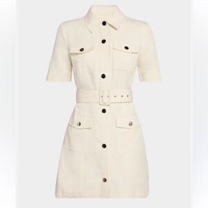 Women's Cream Short-Sleeve Dress